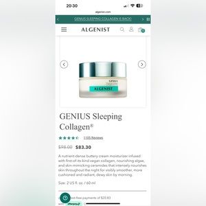 Algenish Genius Award Winning Sleeping Collagen